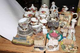 Royal Albert Old Country Roses teaware, Lilliput Lane pieces, novelty teapot, figurines, toby jugs,