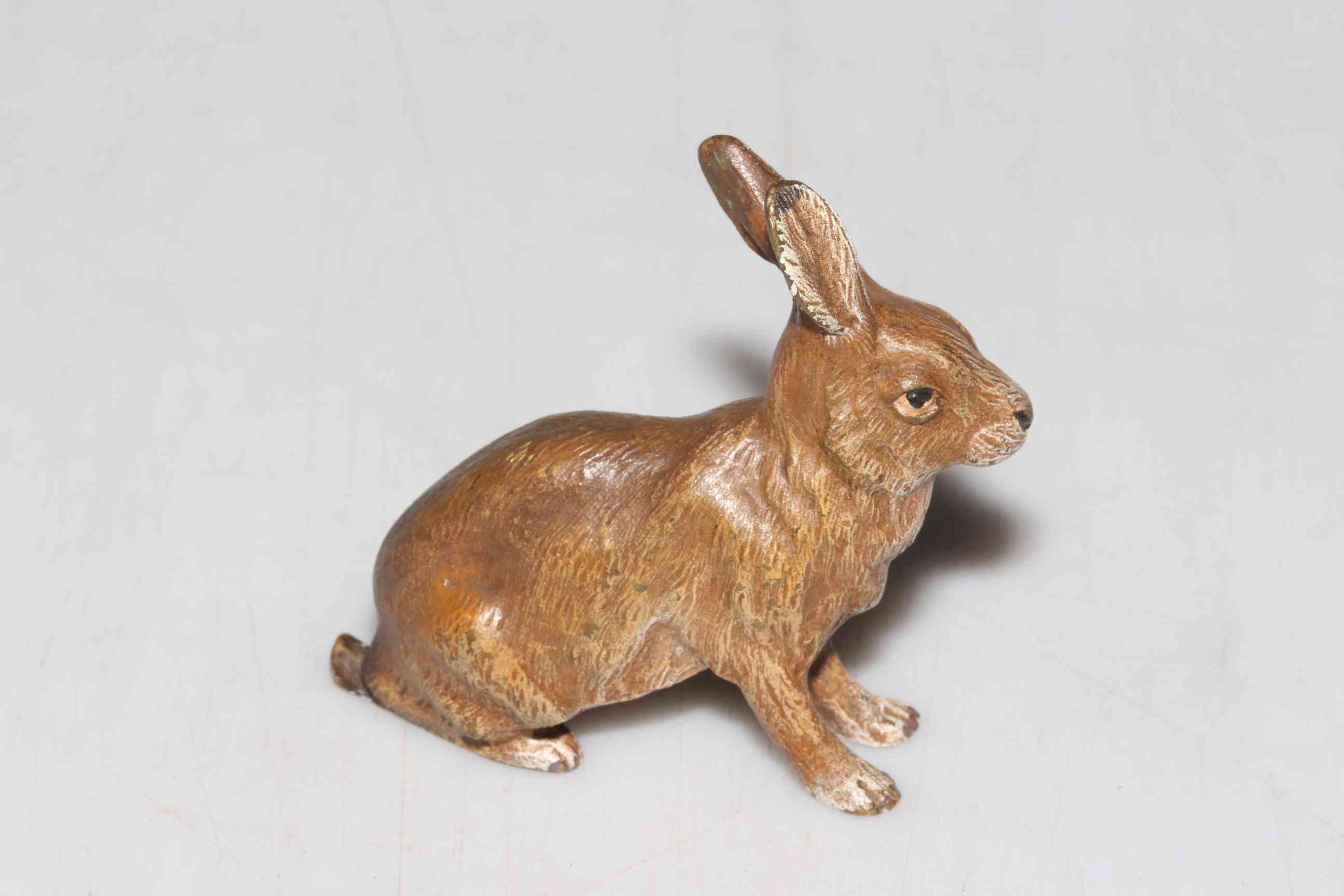 Austrian cold painted bronze hare, c1900s, 6cm high. - Image 2 of 2