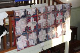 Hand stitched patchwork quilt, 2.28 x 2.24m.