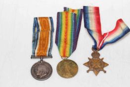 WW1 Pip, Squeak and Wilfred medals, awarded to 16-292 PTE. J. R. Pollitt, Northumberland Fusiliers.