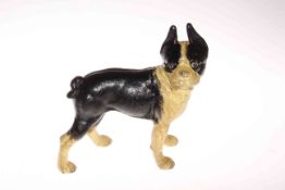 Cast iron Boston terrier dog, 25cm.