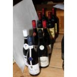 Nine bottles of red wine, four Lussac Saint-Emilion, two Réserve de Bonpas and three others.