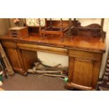 19th Century mahogany pedestal sideboard, 120 x 213 x 69cm.