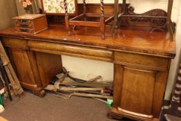 19th Century mahogany pedestal sideboard, 120 x 213 x 69cm.