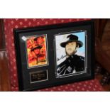 The Good, The Bad and The Ugly framed film memorabilia complete with certification.