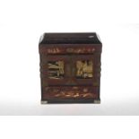 Oriental style five drawer table cabinet, 28cm by 24cm.