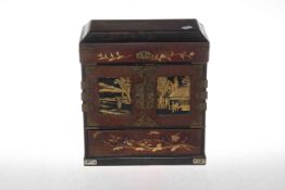 Oriental style five drawer table cabinet, 28cm by 24cm.