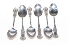Set of six Nevada silver teaspoons.