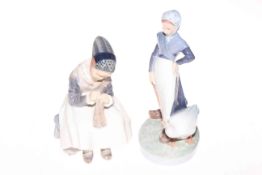 Two Royal Copenhagen figures including 1314 and 067.