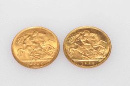 1925 and 1926 gold half sovereigns (2).