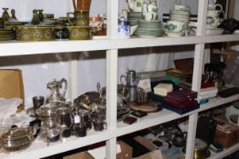 Large good collection of silver plated wares including cased cutlery, teapots, trays, etc.