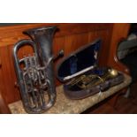 Solbron Boosey and Co 88908 Trombone and Lark M4062 Made in China, Trombone with case.