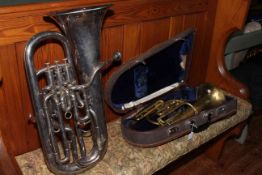 Solbron Boosey and Co 88908 Trombone and Lark M4062 Made in China, Trombone with case.