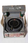 WWII Mosquito compass with pilot's flying manual and stopwatch, dated 1942/44.