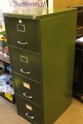 Four drawer metal filing cabinet, 132 x 47 x 61cm.