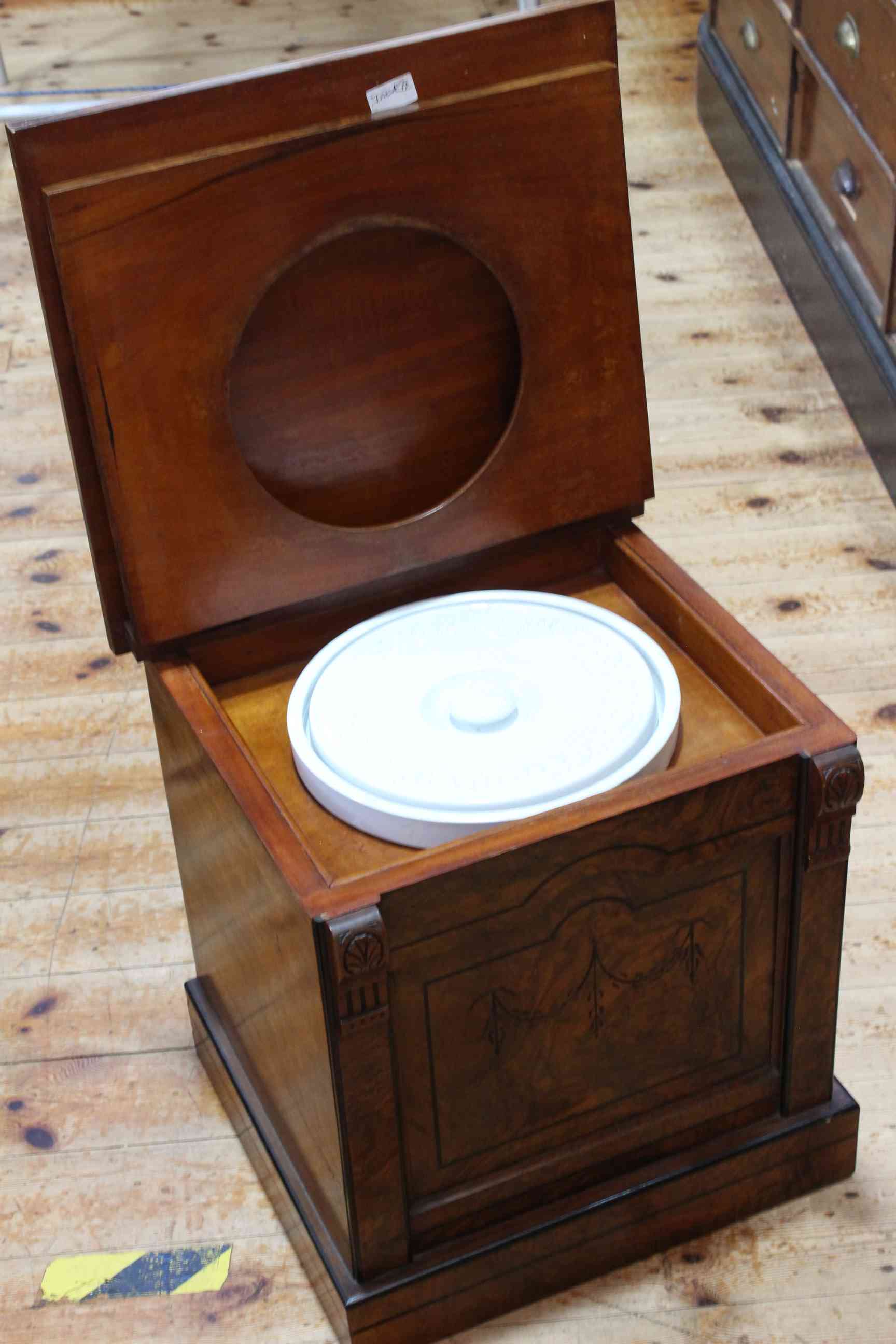 Victorian walnut stool commode, 50.5 x 47 x 44cm. - Image 2 of 2