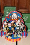 Beswick Pig Promenade Band, eleven pieces with card stage set.