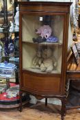 Edwardian mahogany and line inlaid corner display cabinet, 158cm.