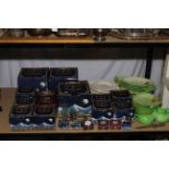 Collection of Myth & Magic boxed ornaments, Carlton Ware leaf dishes, Leeds Creamware plates, etc.