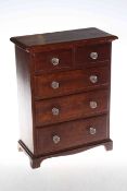 Victorian mahogany apprentice chest of five drawers, 36cm.