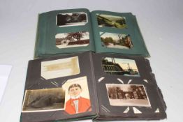 Two postcard albums including Hull Hospital Charity Cup, War Tank in Hull, Fox Hound Meet,