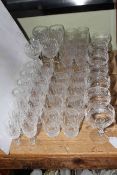 Waterford Crystal glassware including hock glasses, tumblers, wine glasses, etc (45).