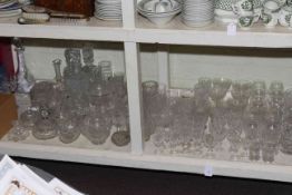 Collection of glass including Stuart Crystal, decanters, etc.