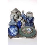 Quantity of Oriental china including vases, ginger jars, crackle glaze plate,