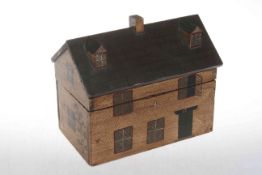 Decorative house tea caddy, 25 x 20cm.