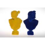 Two felt covered busts