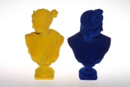 Two felt covered busts