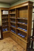 Early 20th Century oak corner bookcase with adjustable shelves,