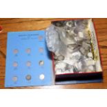 Large collection of pre 1947 threepence silver coins including Victorian (weight approx 1360g).