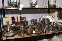 Large collection of silver plated ware including trays, teawares, tureens, etc.