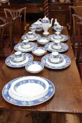 Wedgwood Blue Siam table service including tureen, teapot, dinner plates, approximately 38 pieces.