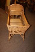 Vintage bamboo and wickerwork cot.