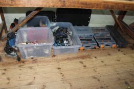 Collection of tools including Powercraft routers, craft tools, etc.