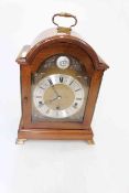 Elliot eight day Westminster chiming bracket clock, 33cm high.