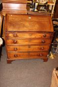 19th Century mahogany four drawer bureau.