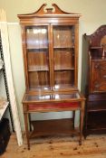 Edwardian mahogany and line inlaid bijouterie table cabinet, 182cm by 75cm by 46cm.