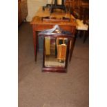 Late Victorian/Edwardian inlaid mahogany side table and 19th Century wall mirror (2).