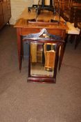 Late Victorian/Edwardian inlaid mahogany side table and 19th Century wall mirror (2).