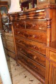 Victorian mahogany Scotch chest of seven drawers, 146cm by 119.5cm by 57cm.