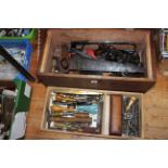 Box of tools including planes.