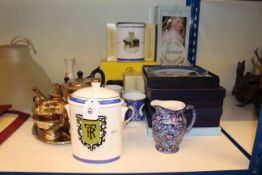 Ringtons caddies, cups, Royal Worcester and other commemorative plates, doll and plated tea set.