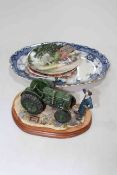 Border Fine Arts, Tractor, together with three collectors plates, meat plate and two others (7).