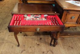 A Waldorf three door cutlery cabinet,