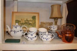 Women's Voluntary Service Medal, Oriental scroll, ships bell lamp, Royal Doulton 'Yorktown' tea set,