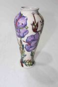Moorcroft Pottery stylised vase 2001, mark scratched out, 20.5cm.