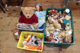 Collection of teddy bears, dolls, toys, etc.